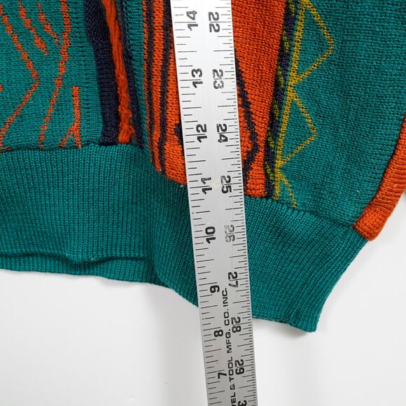 Vintage Bernard Club Coogi Style 3D 100% wooL Knit Sweater Japan Made LL - Picture 5 of 8